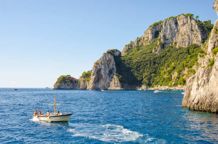 boat on the Amalfi Coast